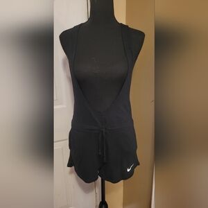 Women's Nike Black V-Neck Romper with Drawstring Waist, Size Small